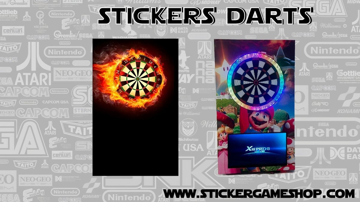 Stickers Darts simple rectangle - jeu de fléchettes - Stickergameshop