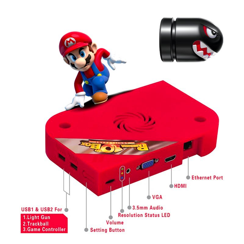 Console Arcade Pandora Box 10ème Anniversaire - Ethernet, HDMI, VGA, +5000 Jeux & Support Lightgun - Stickergameshop