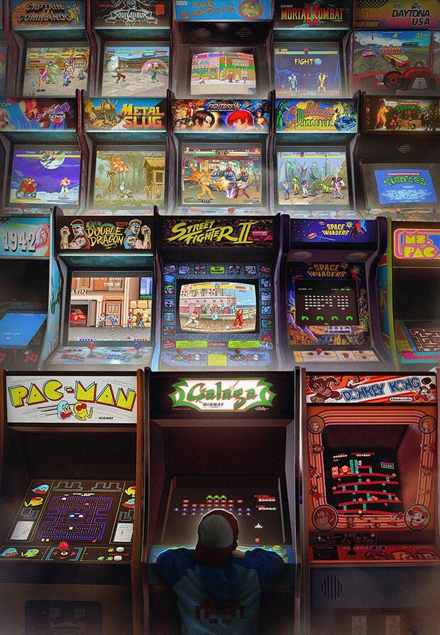 Découvrez le passé avec les machines de jeu d'arcade rétro - Stickergameshop