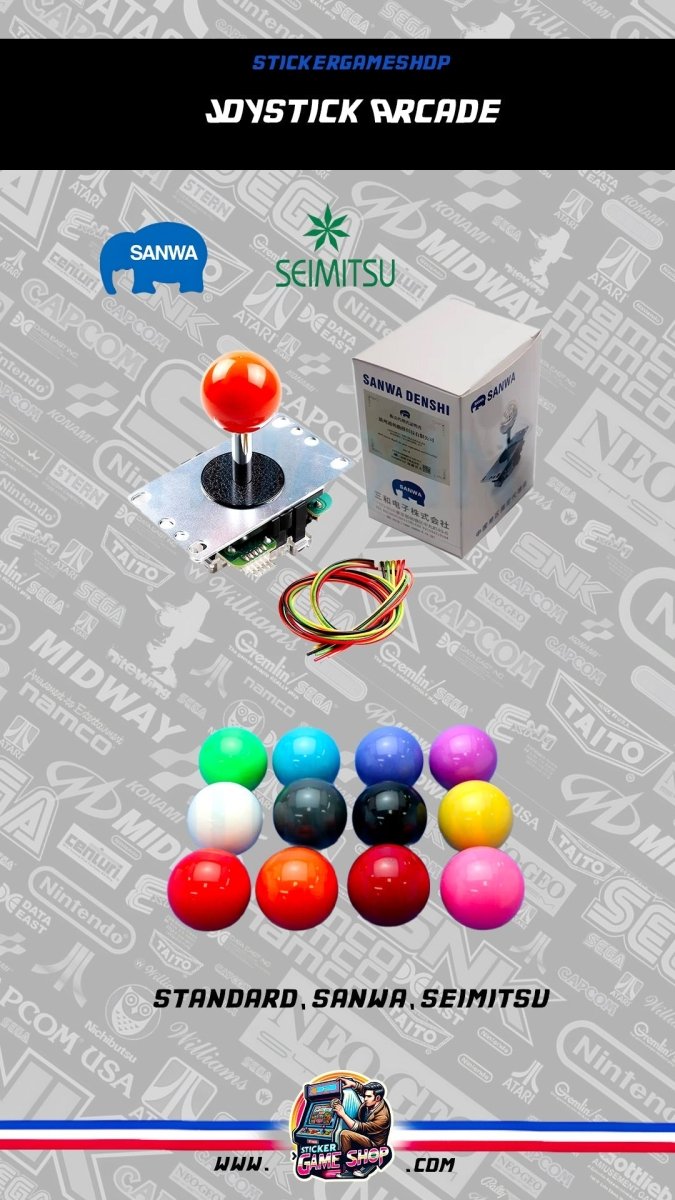 Joysticks Arcade de Qualité - Standard , Seimitsu ou Sanwa, avec ou sa ...