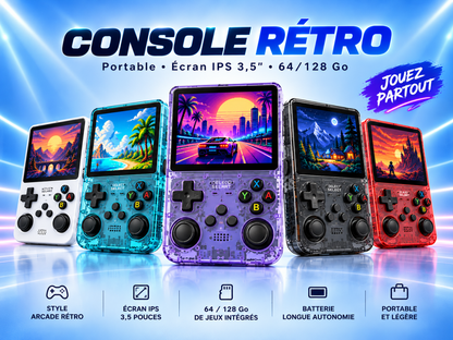Console Rétro Portable R36S – Écran IPS 3,5" – 64/128 Go - Stickergameshop