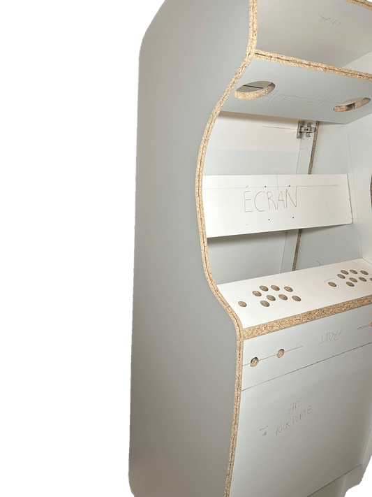 Kit arcade bartop King XL avec socle incurvé et porte Kit arcade bartop King XL avec socle incurvé et porte