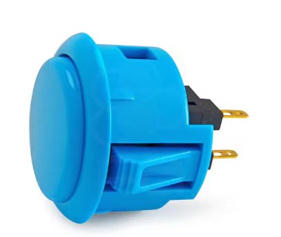 SANWA - BOUTON BLEU CIEL SANWA POUR BORNE D'ARCADE 30mm OBSF - 30 - Stickergameshop