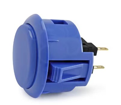 SANWA - BOUTON BLEU SANWA POUR BORNE D'ARCADE 30mm OBSF - 30 - Stickergameshop