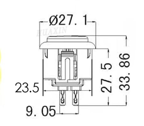 SANWA - BOUTON GRIS CONTOUR NOIR SANWA POUR BORNE D'ARCADE 24mm OBSF - 24 - Stickergameshop