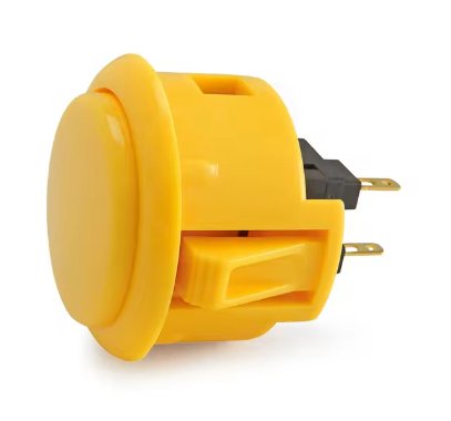 SANWA - BOUTON JAUNE SANWA POUR BORNE D'ARCADE 30mm OBSF - 30 - Stickergameshop