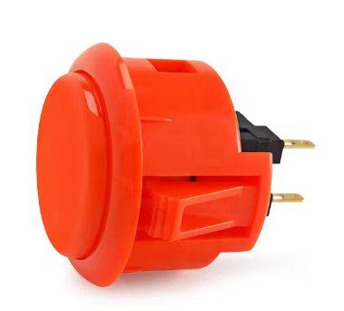 SANWA - BOUTON ORANGE FONCÉ SANWA POUR BORNE D'ARCADE 30mm OBSF - 30 - Stickergameshop