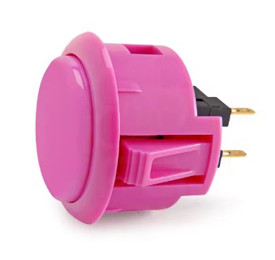 SANWA - BOUTON ROSE FONCÉ SANWA POUR BORNE D'ARCADE 30mm OBSF - 30 - Stickergameshop