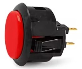 SANWA - BOUTON ROUGE CONTOUR NOIR SANWA POUR BORNE D'ARCADE 30mm OBSF - 30 - Stickergameshop