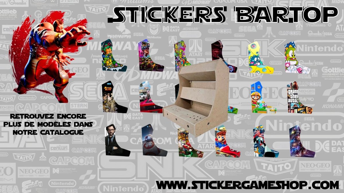 Stickers pour Bartop Arcade - Édition Spéciale avec Bonus - Stickergameshop