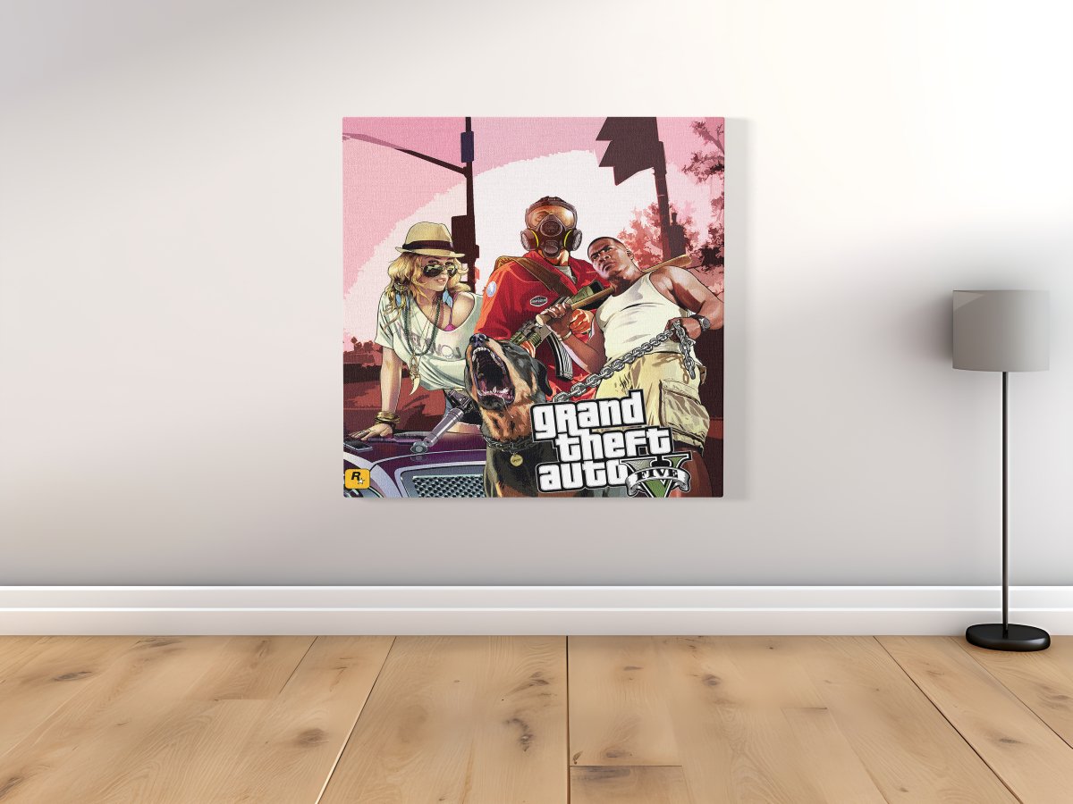 GTA 5 - Toile Canvas Personnalisée : Plongez dans le Monde de la Criminalité Virtuelle ! - Stickergameshop