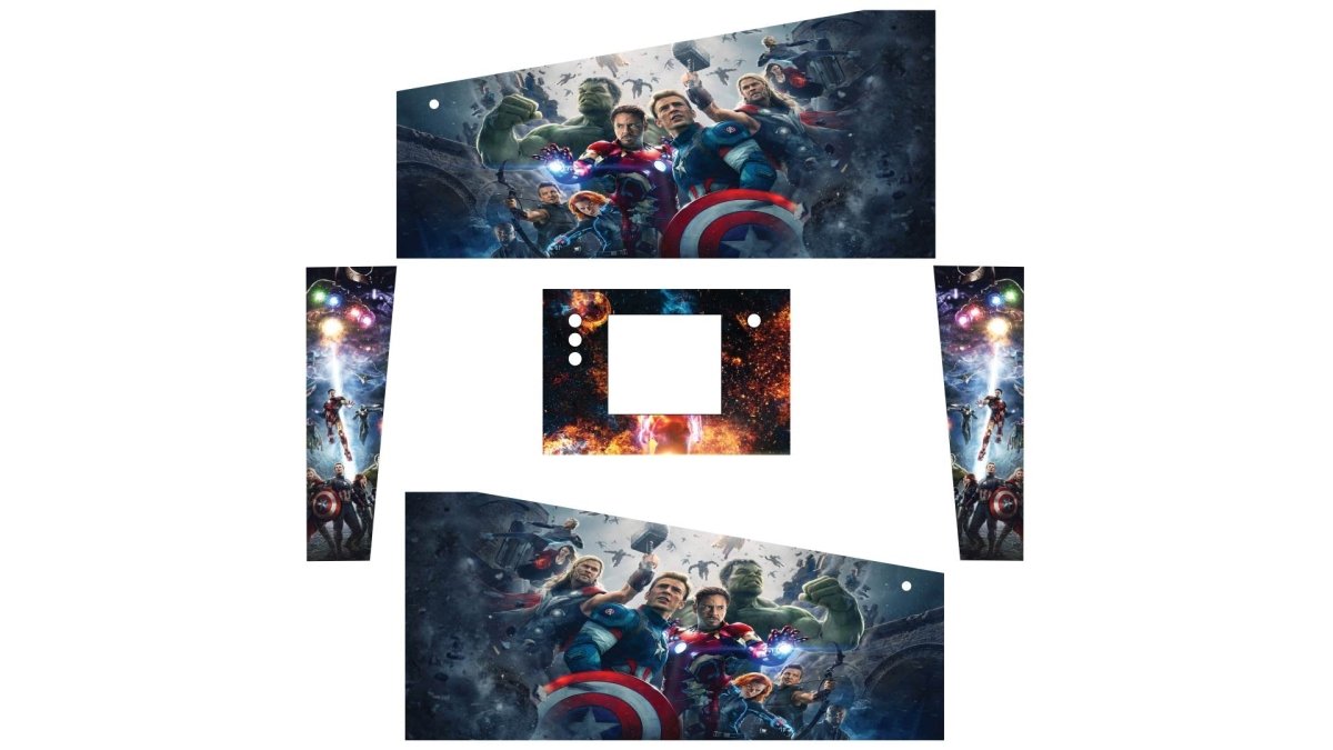 Stickers Avengers Pinball pour Pincab ou Flipper - Stickergameshop