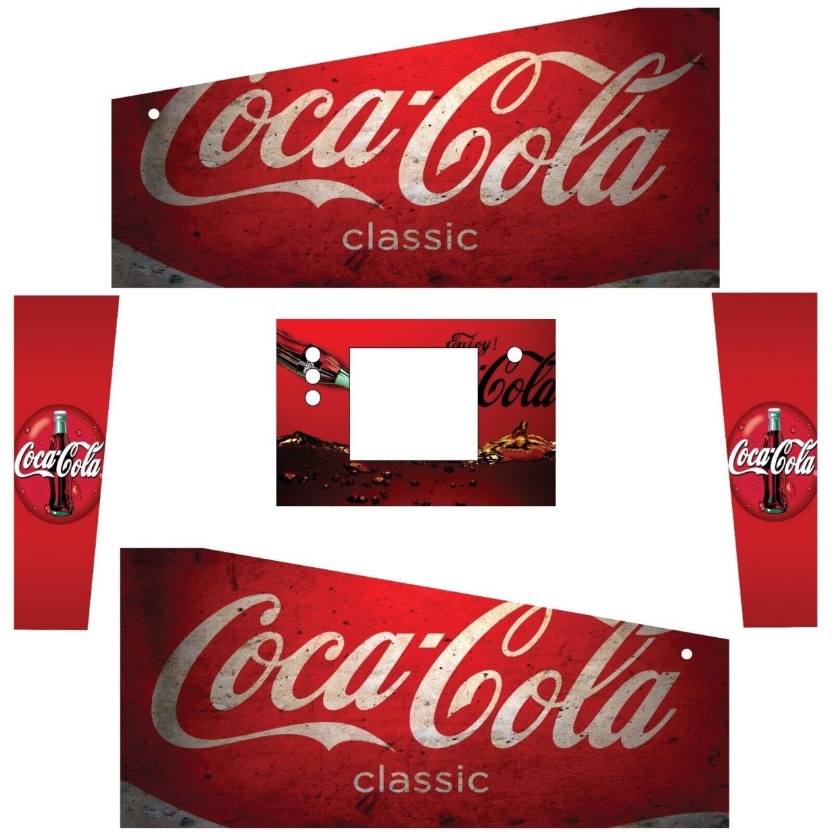 Stickers Coca-Cola Pinball pour Pincab ou Flipper - Stickergameshop