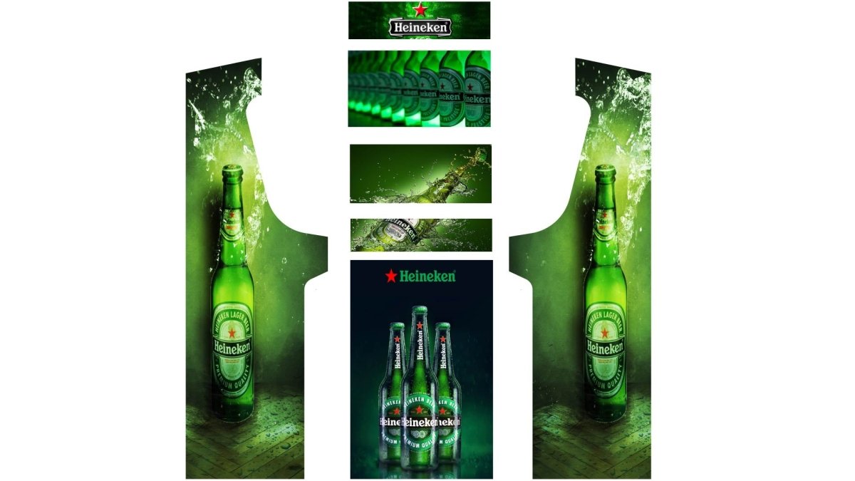 Stickers Heineken pour borne d'arcade MAME (+bonus) - Stickergameshop