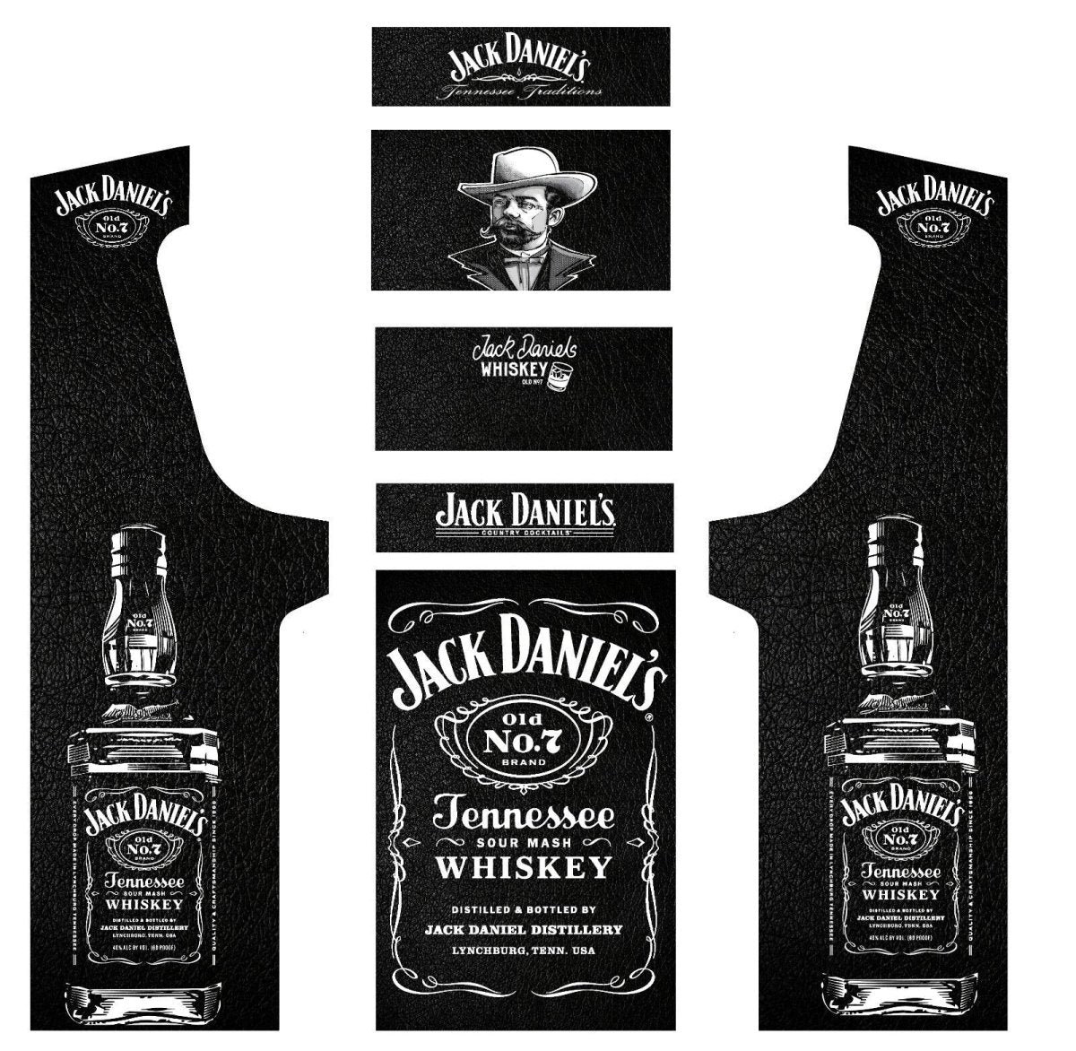 Stickers Jack Daniel's Cuir pour borne d'arcade MAME (+bonus) - Stickergameshop