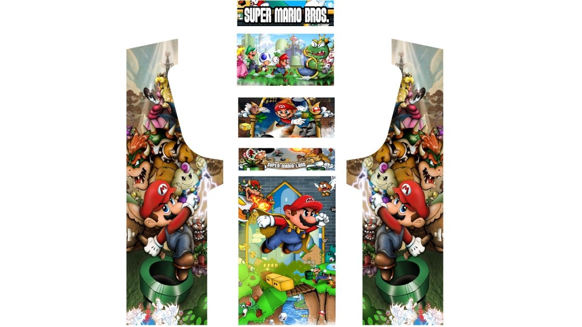 Stickers Mario Bross pour borne d'arcade MAME (+bonus) - Stickergameshop