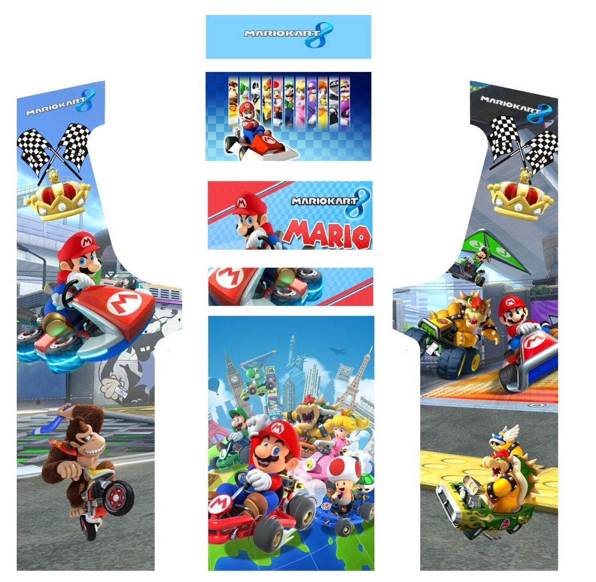 Stickers Mario Kart pour borne d'arcade MAME (+bonus) - Stickergameshop