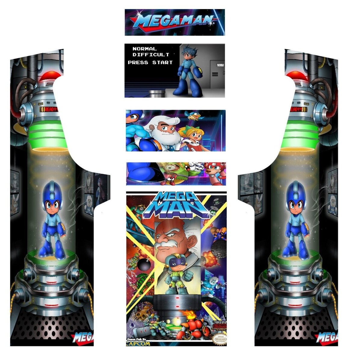 Stickers Mega Man pour borne d'arcade MAME (+bonus) - Stickergameshop