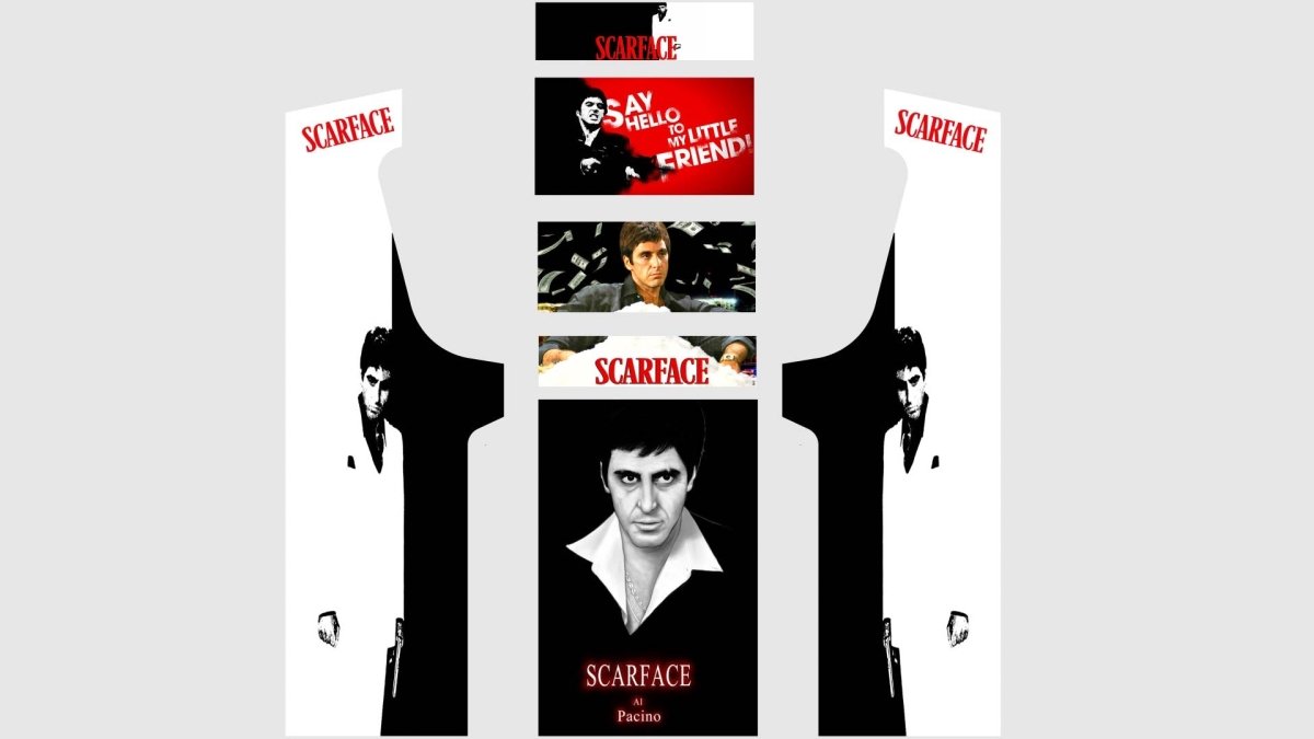 Stickers Scarface pour borne d'arcade MAME (+bonus) - Stickergameshop