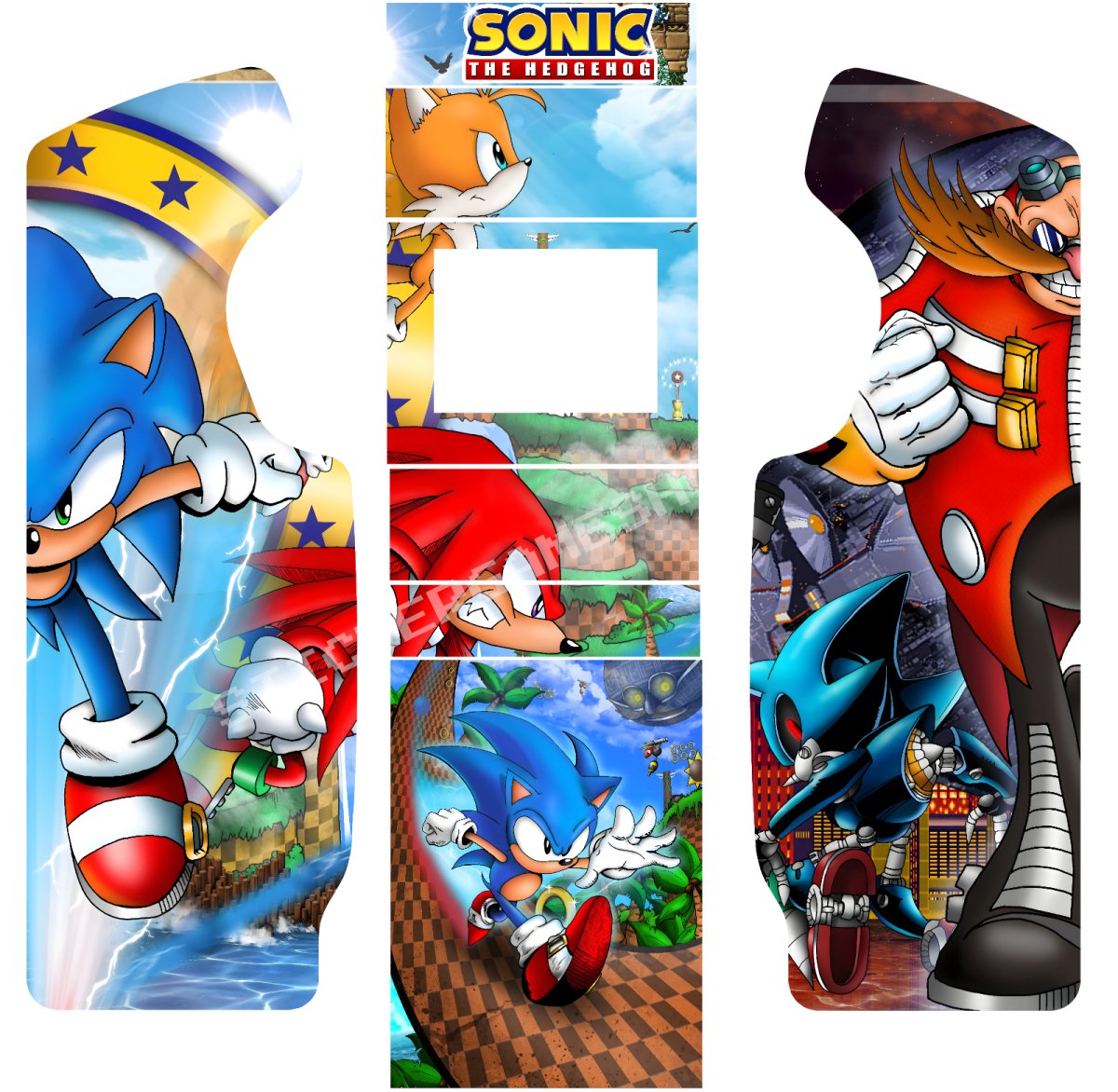 Stickers Sonic pour Borne d'Arcade Euro - Que la course commence ! - Stickergameshop