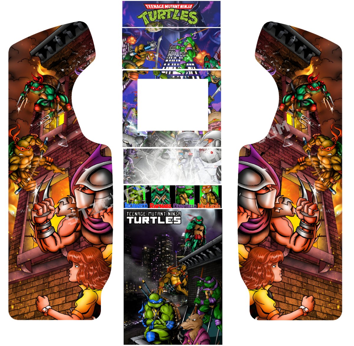 Stickers Tortue Ninja pour Borne d'Arcade Euro - En Garde ! - Stickergameshop