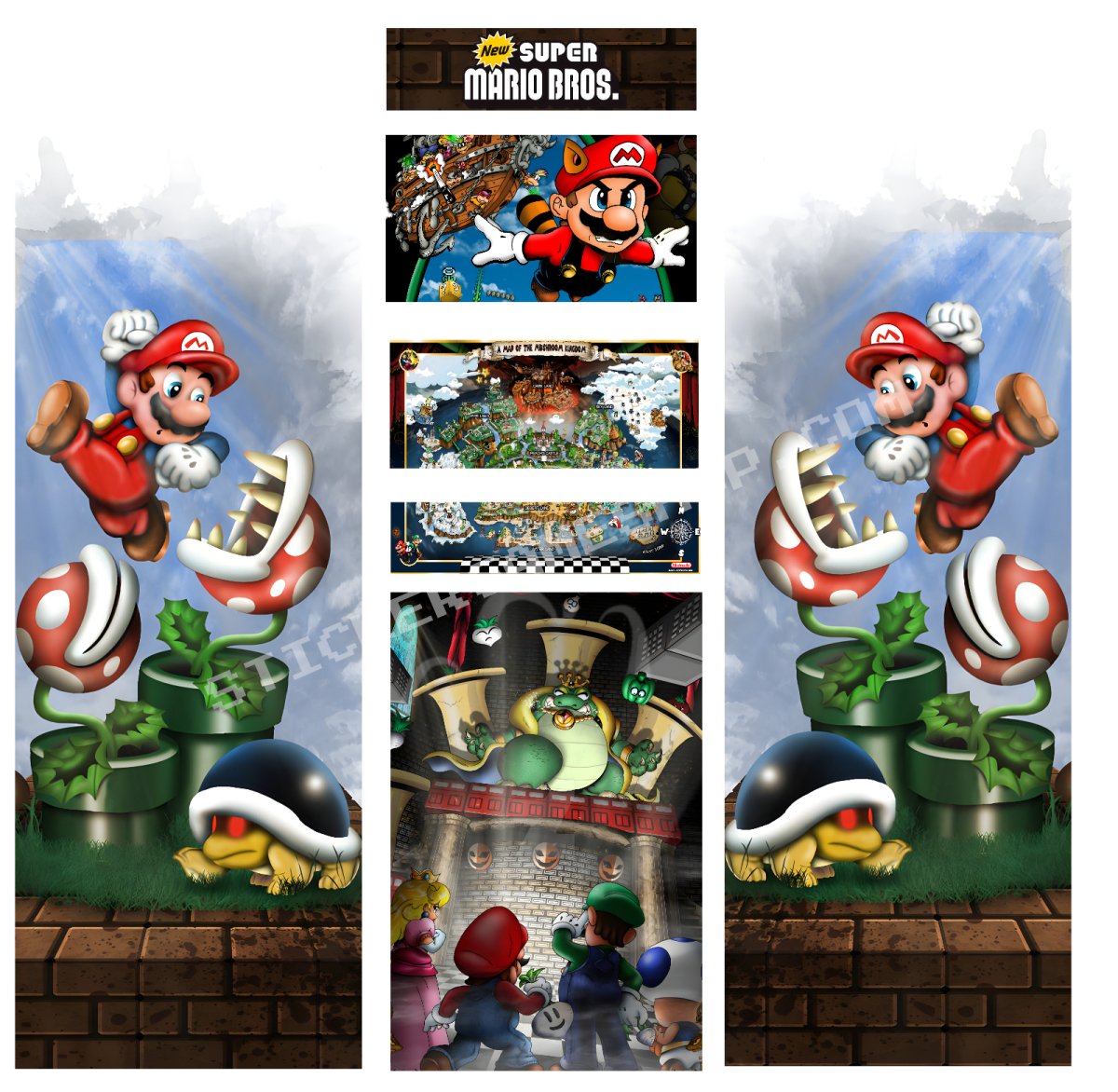 Stickers Universel Mario Bros Art pour Borne d'Arcade - Une Touche Rétro Incontournable - Stickergameshop