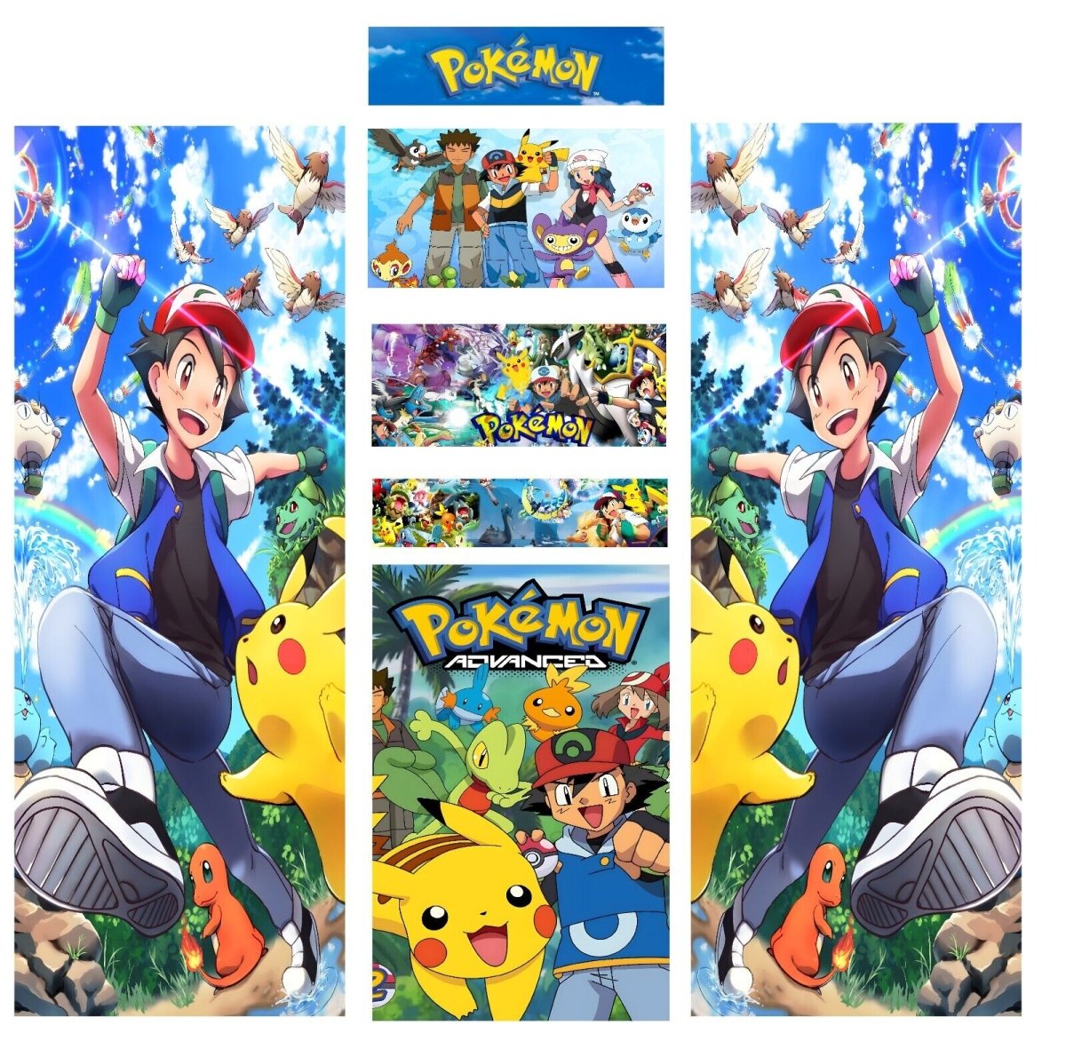 Stickers Universel Pokemon 2 pour borne d'arcade - Stickergameshop