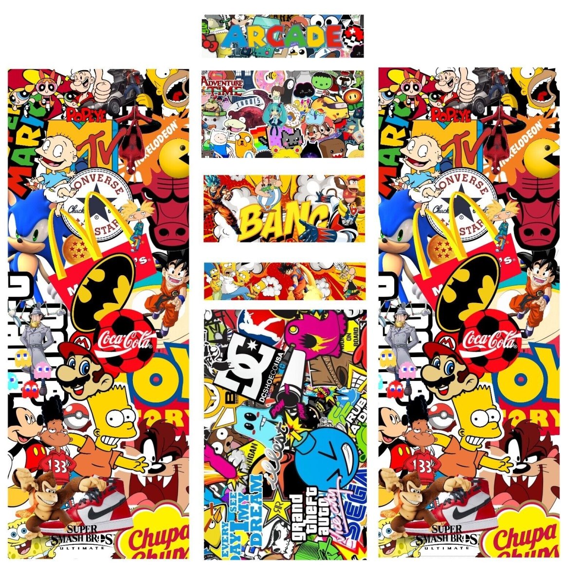 Stickers Universel Pop Art Logo pour borne d'arcade - Stickergameshop