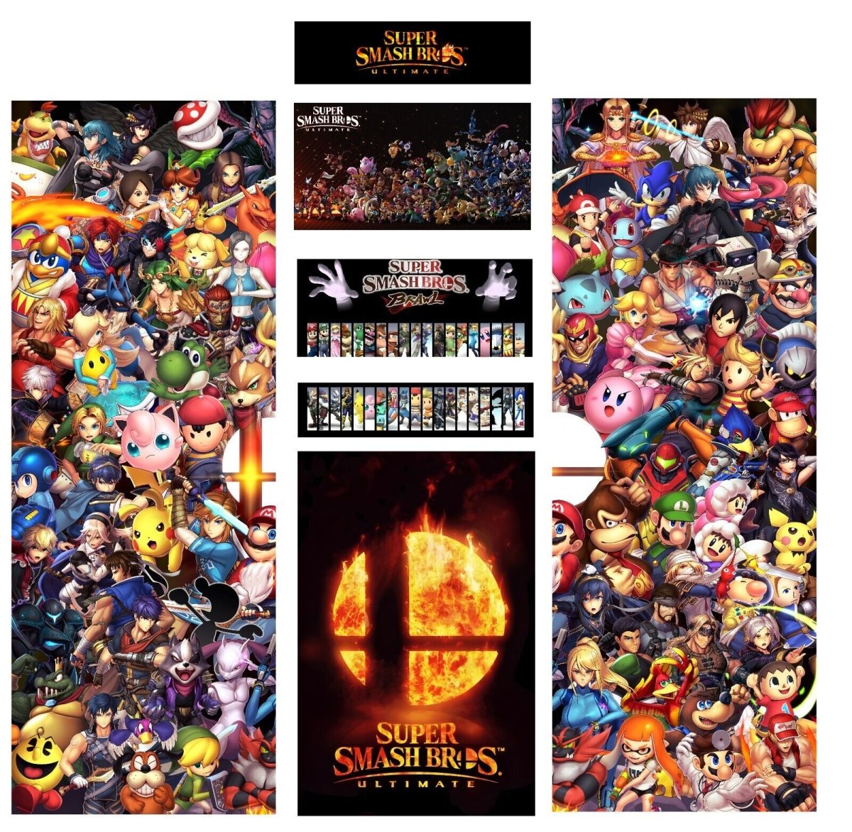 Stickers Universel Super Smash Bross pour borne d'arcade - Stickergameshop