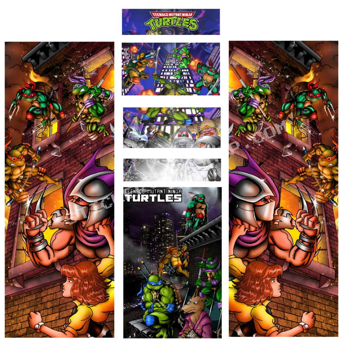 Stickers Universel Tortue Ninja 4 pour Borne d'Arcade - Retrouve les célèbre tortues ! - Stickergameshop
